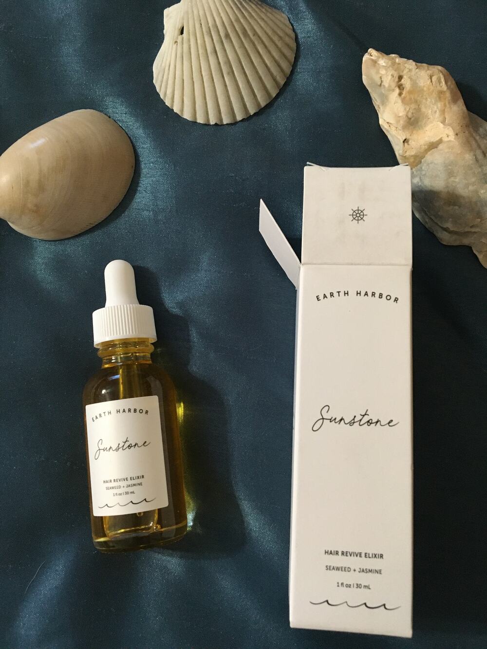 NWT Earth Harbor Sunstone Hair Revive Elixir, seaweed and jasmine, 1 fluid ounce